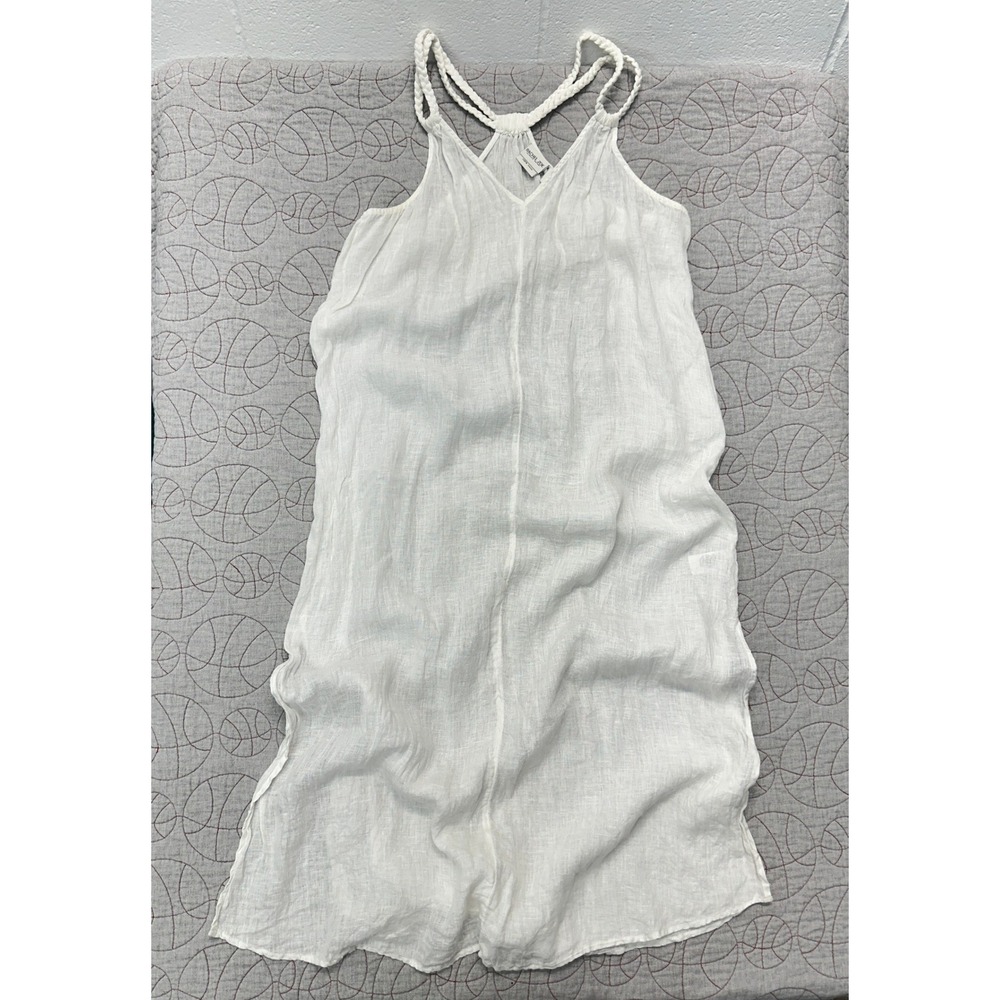 Rachel Zoe Linen Shift Dress White Braided Straps / Womens XL